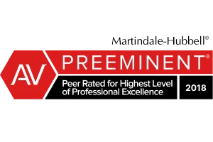 Martindale - Hubbell / AV Preeminent / Peer Rated for Highest Level of Professional Excellence - 201
